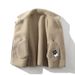 Men's Premium Faux Shearling Jacket, Winter Lined Zip-Up Coat With Notch Lapel, Slim Fit Thermal Outerwear In Brown/Black (Sizes M-5XL)_viptrois.com