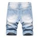 Man's clothing Featured trend hand wear worn out of stock youth zipper cardigan blue cotton mid-waist no-spring medium pants_viptrois.com