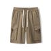 Men's Casual Workwear Shorts New Summer Style Nylon Spandex Elastic Drawstring mid Length Quick Drying Sports Five Point Pants_viptrois.com