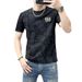 Trendy Brand Cartoon Printed Short-sleeved T-shirt Men's 2024 Summer New Slim-fit Half-sleeved Ruffian Mercerized Cotton Slim-fit Shirt T-sleeves_viptrois.com