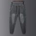 Large Size Men's Clothing, American Foreign Trade Jeans, Men's Trendy Brand Loose Splicing Leggings, Men's Fat Man, Tooling Pants_viptrois.com