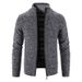Men's Winter Stand Collar Knit Cardigan – Thick Casual Sweater (Black/Burgundy/Light Gray/Dark Gray/Blue Gray/Espresso/Off-White, M-4XL)_viptrois.com