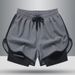 Men's Clothing Running Pants Lined Two Piece Training Anti Exposure Three Point Basketball Casual Shorts_viptrois.com