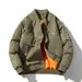 Men's Clothing Baseball Uniform Autumn And Winter Solid Color Quilted Jacket Teenagers Students Handsome Flight Suit Thickened Coat_viptrois.com