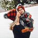 Family clothing Autumn Winter Winter Hairball family knit cap_viptrois.com