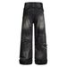 Hip-Hop Trend Niche Wide-Leg Denim Men's Vibe Style Heavy-Duty Washed Large Pocket Workwear Pants_viptrois.com