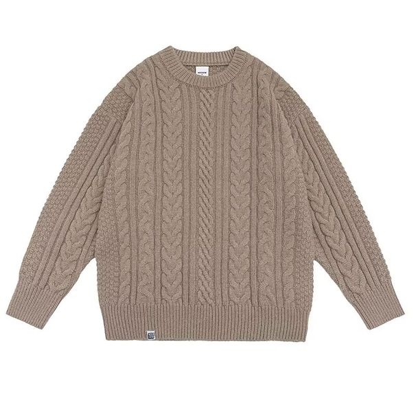 Fried Dough Twists Long Sleeve Sweater Thickened Loose Round Neck Sweater_viptrois.com