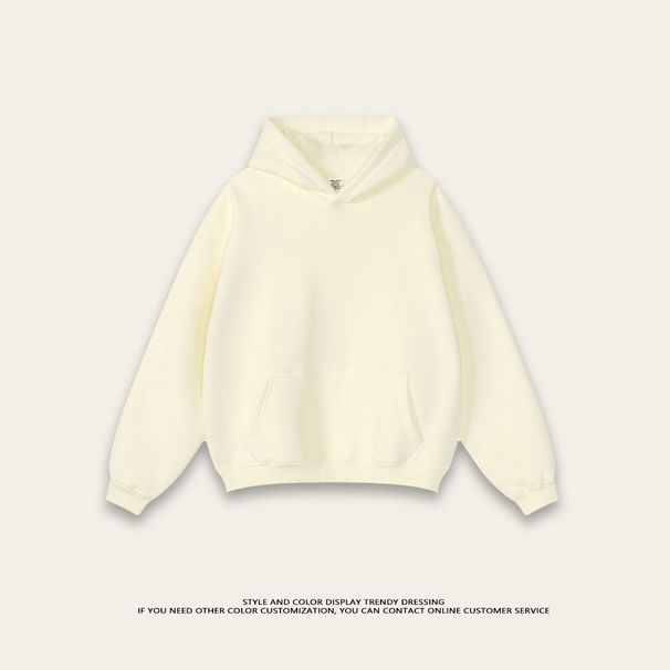 Men's Heavyweight Fleece Hooded Sweatshirt - Oversized Fit, American Vintage Style, Warm Cotton Lined, Casual Pullover For Teens & Young Adults_viptrois.com