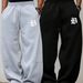 Men's Essential Straight-Leg Sweatpants – Heavyweight Cotton-Like Polyester, Adjustable Drawstring, Casual & Streetwear_viptrois.com