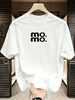 3 Pack Men's Oversized T-Shirts, 100% Cotton Crew Neck Casual Tees, Relaxed Fit Stacked "mo. Mo." Letter Logo Basic Tops, Black White Grey_viptrois.com