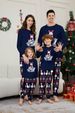 Christmas tree snowflake letter stripes Christmas family suit printed home wear_viptrois.com
