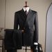 Men's Double-Breasted Peaked Lapel Suit – Elegant Wedding & Business Two-Piece Set (Black, M-3XL)_viptrois.com