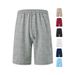 Men's Clothing Men's Clothing Spot Pallet Summer Loose Solid Color Jacquard Cloth Drawstring Men's Casual Shorts Beach Pants_viptrois.com