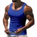 2023 Summer Fitness Sports Training Solid Color Racerback Tank Top Men's Style_viptrois.com