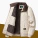 Pulse Thick Loose Jacket For Men, Pilot Uniform, European And American Style, Winter Casual Fleece-Lined Lamb Wool Cotton_viptrois.com