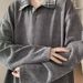 Pure Two-Piece Long Sleeve T-Shirt Knitted Polo Men's Loose Fit Plus Size Spring Autumn Turn-Down Collar Sweatshirt_viptrois.com