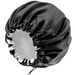 Double layer satin nightcap invisible elastic buckle adjustable silk solid color double sided wearable bath_viptrois.com