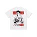 American Style Son Hueng-Min Printed Short T-Shirt Long Sleeve Washed Versatile Crew Neck Top_viptrois.com