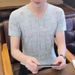 Summer's New Ice-like Short-sleeved T-shirt For Men, Round Neck Trendy Thin And Breathable Ice Silk Top For Men_viptrois.com