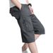 Men's Cotton Short Pants - Summer Lightweight Style, 7-inch Casual Pants, Beach-friendly Loose Large-sized Mid-length Pants_viptrois.com