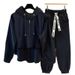 Men's Clothing two piece half zip hooded sweatshirt suit for men spring and autumn casual handsome jacket and trousers complete set_viptrois.com
