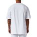 240G Heavy Cotton Short Sleeves, Summer Loose Fitness T-shirt Sweat-absorbing Breathable Shoulder Sleeves Crew Neck White Top_viptrois.com