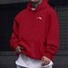 Men's Casual Hooded Pullover Sweatshirt With Mountain Print, Drawstring Hood & Kangaroo Pocket - Lightweight Long Sleeve Streetwear_viptrois.com