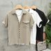 Men's Japanese Retro Style Draped Short Sleeved Shirt Trendy Casual Loose Fit Half Sleeve Thin Top For Summer_viptrois.com