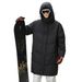 Unisex Longline Hooded Down Jacket - 90% White Duck Feather Fill, 700FP, Oversized Winter Coat (S-3XL, Black/Cream)_viptrois.com