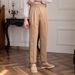 Men's Clothing Men's Naples Mid High Waist Straight Casual Trousers British Retro Versatile Trousers_viptrois.com
