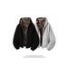 Unisex Reversible Hooded Zip-Up Jacket – Oversized Streetwear Pullover With Leopard Print & Double-Sided Design, Thick Cotton Blend_viptrois.com