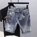 Men's Clothing Summer New Men's Trend Light Color Jeans Shorts Ripped Fashion Loose Shorts Men_viptrois.com