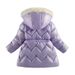 "Girls' Trendy Cotton Coat – Korean Style Winter Jacket (110-140cm) – Violet/Pink"_viptrois.com