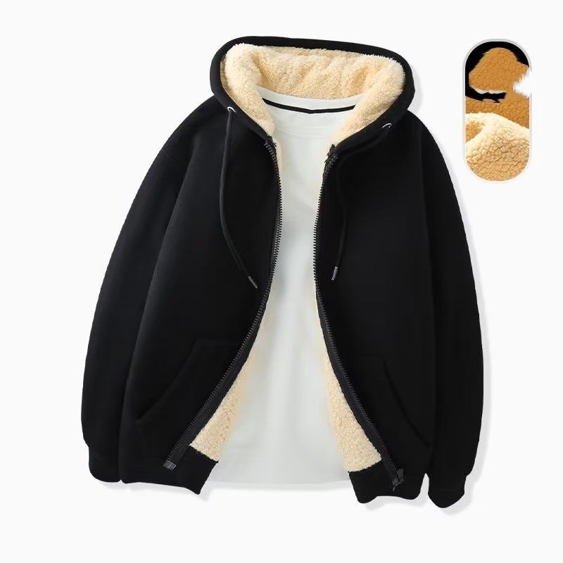Men’s Fleece-Lined Zip Hoodie – Oversized Fit Unisex Pullover With Drop Shoulder & Kangaroo Pocket (Black/Charcoal/Wine Red, Machine Washable)_viptrois.com