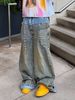 Men's Clothing High Street Fashion Brand Heavy Washed Distressed Deconstructed Patchwork Wide Leg Jeans Men's Street Hip Hop Loose Straight Pants_viptrois.com