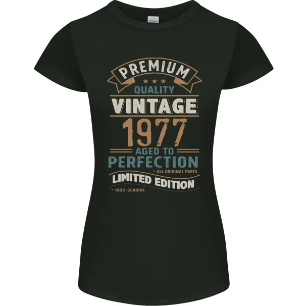 Premium Vintage 48th Birthday 1977 Womens Petite Cut T-Shirt Mens Womens Tees Top_viptrois.com