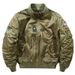 Men's Flight Jacket - Oversized Tactical Bomber Jacket With Stand Collar Embroidered Baseball Style Waterproof & Windproof (Khaki, Black, Army Green)_viptrois.com
