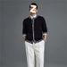 New Thread Knitted Placket Simple Half High Collar Cardigan Men's Cardigan Jacket_viptrois.com