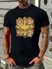 Four Wise Monkeys Cartoon Printed Funny Design Short Sleeve Tee Men's T-shirt Breathable Versatile Designer Clothes Stylish Fashion Unisex_viptrois.com