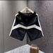 Men's Color Blocked Ice Silk Shorts Quick Drying Trendy Elastic Waist Drawstring Sporty Casual Five Point Pants Summer Bottoms_viptrois.com