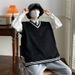 Lazy Casual Knitted Youth Trendy Sleeveless Pullover Men's Sweater V-neck Autumn Loose Fit New Trend_viptrois.com