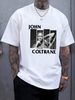vtg Retro John Coltrane T-shirt White Short Sleeve All Sizes S To 5Xl 2F743 Versatile Graphic Casual Soft Homme Breathable Unisex Stylish_viptrois.com