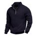 Spring And Autumn American Jacquard Long Sleeve Turn-Down Collar Zipper Men's Loose Casual Polo Sweatshirt_viptrois.com