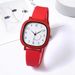 New Jelly Color Square Case Crooked Smiley Face Student Sports Silicone Strap Quartz Watch_viptrois.com
