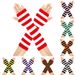 Unisex cosplay party Christmas gloves Bare fingers anime striped sleeves long wool gloves_viptrois.com