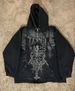 Y2K Skeleton Zipper Hoodie 90s Retro Pattern Printed Zipper Top L Sweatshirt_viptrois.com