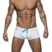 UXH Men's Pocket Print Boxer Swim Trunks Simple Fashion Rainbow Small Label Beach Vacation Shorts_viptrois.com