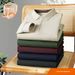 Men's Winter Thermal Polo Shirt With Fleece Lining, Comfortable Long Sleeve T-Shirt For Layering (Grey, Navy, Army Green, Beige, Maroon)_viptrois.com