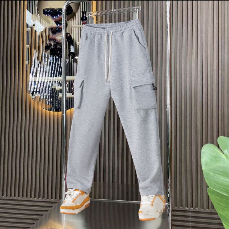 Men's Streetwear Cargo Pants - High-Street Oversized Workwear Trousers With Multi-Pockets & Drawstring Waist_viptrois.com