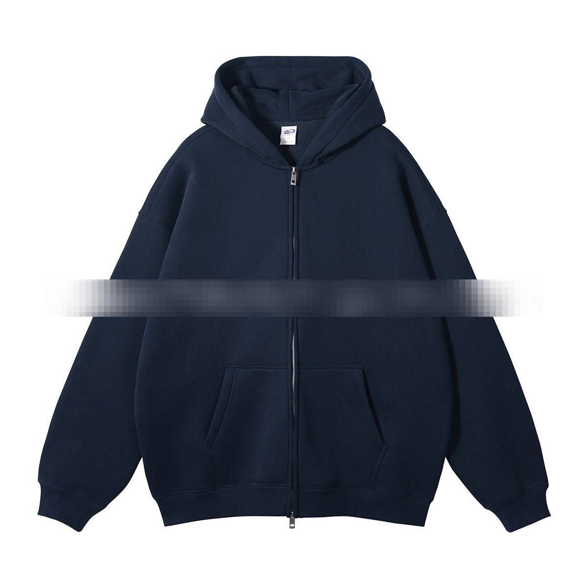 Men's Loose Fitting Versatile Zip up Sweatshirt And Sweatpants Set Solid Color Casual Hoodie Hip Hop Street Style Cross Border Trade_viptrois.com